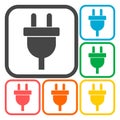 Electric plug sign icon, Power energy symbol set Royalty Free Stock Photo