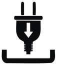 Electric plug and socket connection icon, charging power symbol Royalty Free Stock Photo