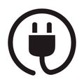 Electric plug socket icon, simple flat vector illustration, concept power wire cable pictogram Royalty Free Stock Photo
