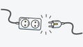 Electric Plug and Socket unplug disconnection, loss of connect Royalty Free Stock Photo