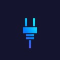 Electric plug vector icon, geometric style