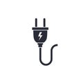 Electric Plug Vector Icon with Lightning Bolt Power Symbol Royalty Free Stock Photo