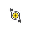 Electric plugs filled outline icon