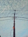 electric pole  blue sky Royalty Free Stock Photo