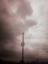 Electric pole on a cloudy day
