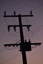 Electric pole at dusk Royalty Free Stock Photo