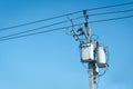 Electric pole and electric transformer Royalty Free Stock Photo