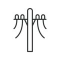 Electric pole, in line design. Electric, Power line, Utility, Electrical, Transmission pole, telephone pole on white Royalty Free Stock Photo