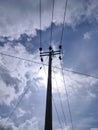 electric pole silhouette Royalty Free Stock Photo