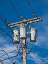 Electric Pole with Transformers and Wires Royalty Free Stock Photo