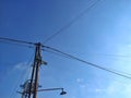 Electric pole with transmission lines