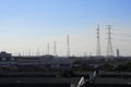 Electric poles and cables in Bangkok Royalty Free Stock Photo