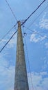 electric poles with straight and neat cables Royalty Free Stock Photo