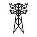 Electric poles vector icon.Black vector icon isolated on white background electric poles.