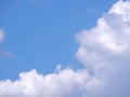 Electric post with blue sky and clouds