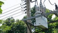 Electric pot with a wire on a pole Royalty Free Stock Photo