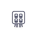 electric power box with fuses line icon Royalty Free Stock Photo