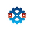 electric power gear letter x icon vector logo design Royalty Free Stock Photo