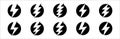 Electric power icon. Thunder bolt lightning icons set. Flash lightning sign vector collection. Various vector stock symbol Royalty Free Stock Photo