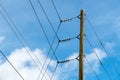 Electric power pole with insulators Royalty Free Stock Photo