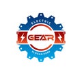 electric power precision gear icon vector logo design Royalty Free Stock Photo