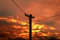 Electric power pylon and wires Royalty Free Stock Photo