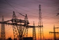 Electric power pylons Royalty Free Stock Photo