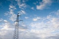 Electric power station lines, on the blue sky backing Royalty Free Stock Photo