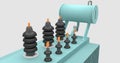 Electric Power transformer 3D Illustration