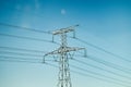 Electric power transmission line Europe USA ASIA Royalty Free Stock Photo