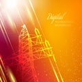 Electric power transmission tower. Royalty Free Stock Photo