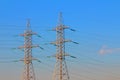 Electric power transmission towers Royalty Free Stock Photo