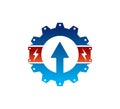 electric power up arrow gear icon vector logo design Royalty Free Stock Photo