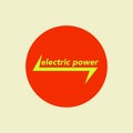 Electric power yellow logo with flash vector