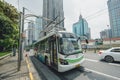 Electric powered hybrid bus in Shanghai, China