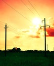 Electric powerline. Royalty Free Stock Photo