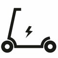 Electric push scooter, e-scooter, black icon, symbol, eps.
