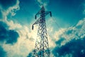 Electric pylon current electricity energy ecological transition panorama landscape