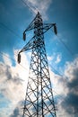 Electric pylon current electricity energy ecological transition panorama landscape