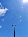 Electric pylon on a sunny day Royalty Free Stock Photo