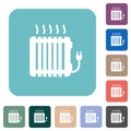 Electric radiator rounded square flat icons