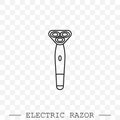 Electric razor line, linear vector icon. electric shaving machine symbol. Rotary shaver, electric