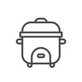 Electric rice cooker icon isolated. Modern outline