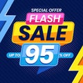 Modern Colorful Flash Sale 95 Percent Advertising Banner Vector