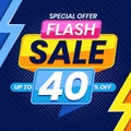 Modern Colorful Flash Sale 40 Percent Advertising Banner Vector
