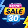 Modern Colorful Flash Sale 30 Percent Advertising Banner Vector