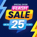 Modern Colorful Flash Sale 25 Percent Advertising Banner Vector