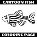 Cartoon Happy Fish Outline Coloring Page Royalty Free Stock Photo