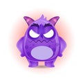 Cartoon Cute Monster Upset Anger Expression