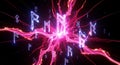 Electric Runes and Energy Burst Abstract Creates a Spellbinding Visual Effect Royalty Free Stock Photo